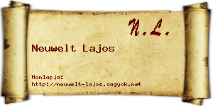 Neuwelt Lajos névjegykártya